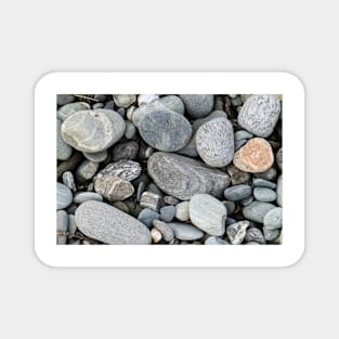 River stones in typical random pattern and type in New Zealand. Magnet