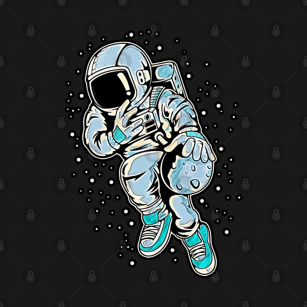 Astronaut Basketball 2 • Funny And Cool Sci-Fi Cartoon Drawing Design Great For Any Occasion And For Everyone by TeesHood