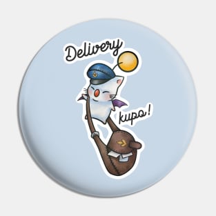 Special delivery, kupo! Delivery moogle from Final Fantasy 14 art Pin