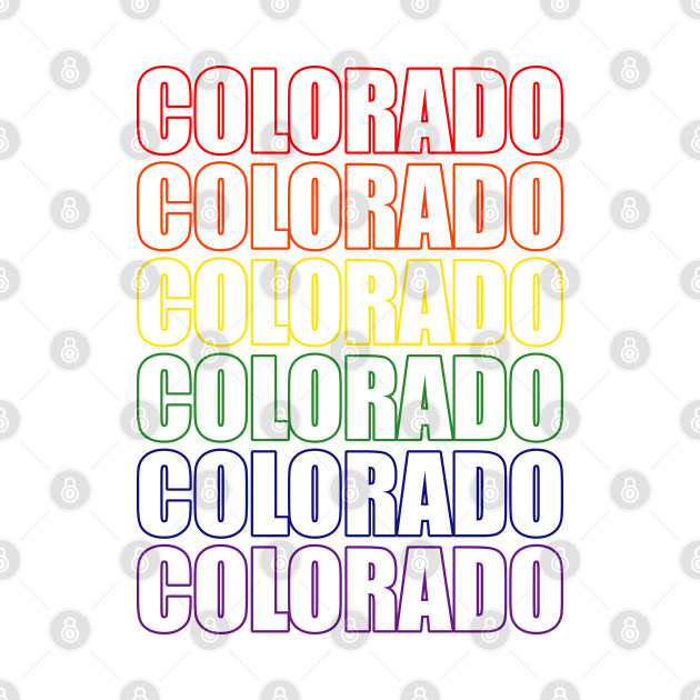 Disover Simple Colorado Rainbow Typography Lettering Text - Colorado Souvenir - T-Shirt