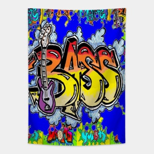 Bass Guitar Graffiti Tapestry