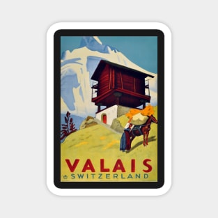 Valais, Switzerland, Ski Poster Magnet