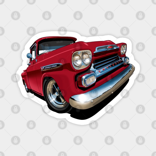 1959 Chevy Apache pick up truck Magnet by candcretro