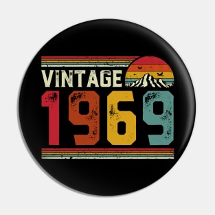 Vintage 1969 Birthday Gift Retro Style Pin