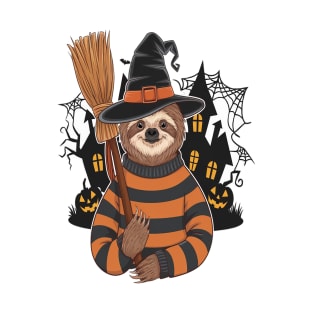Spooky Sloth in Stripes T-Shirt