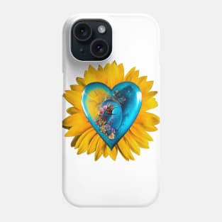 Sunflower Birdy Heart Phone Case