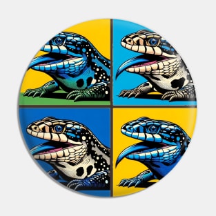 Blue Tongue Skink Pop Art - Cool Lizard Pin