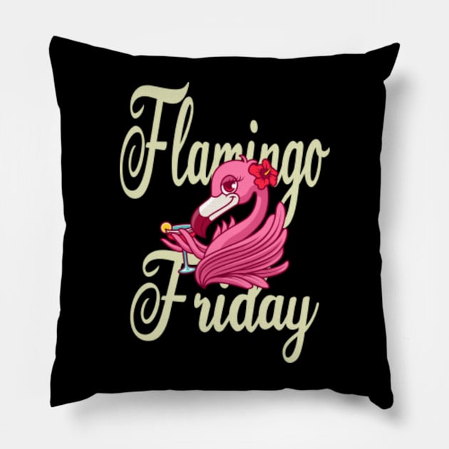 Flamingo Friday Pillow by FromBerlinGift