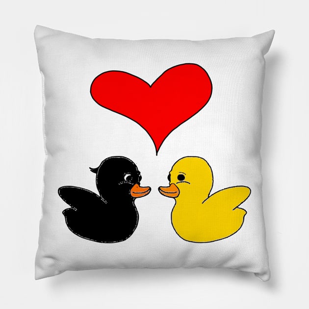 Ducks in Love Pillow by CodexDracula