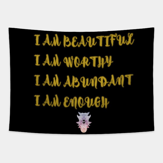 "I AM" AFFIRMATION Tapestry by Naturally Divine Goddess Tarot