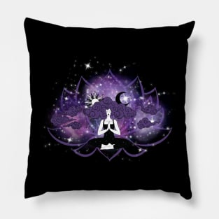 Mindful Meditation Lotus Lady - Buddhism Spirituality Pillow