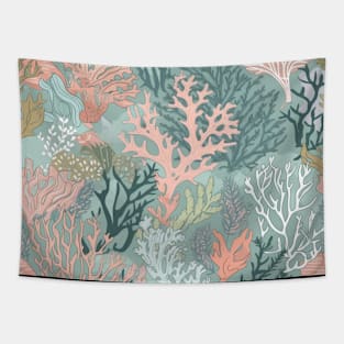 Pastel Coral Design Pattern V8 Tapestry