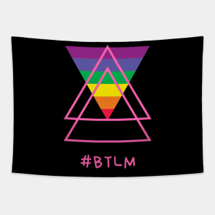 Hashtag BTLM Black Trans Lives Matter rainbow triangles Tapestry