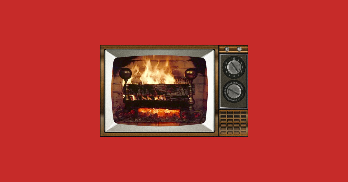 Yule Log Vintage TV - Christmas - Crewneck Sweatshirt ...