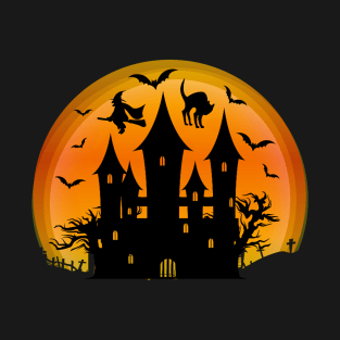 Spooky Moon Halloween Witch Monster Ghost Pumpkin 11 T-Shirt