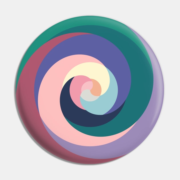 Swirl Various Color Schemes Circle Pattern Pin by Peaceful Space AS