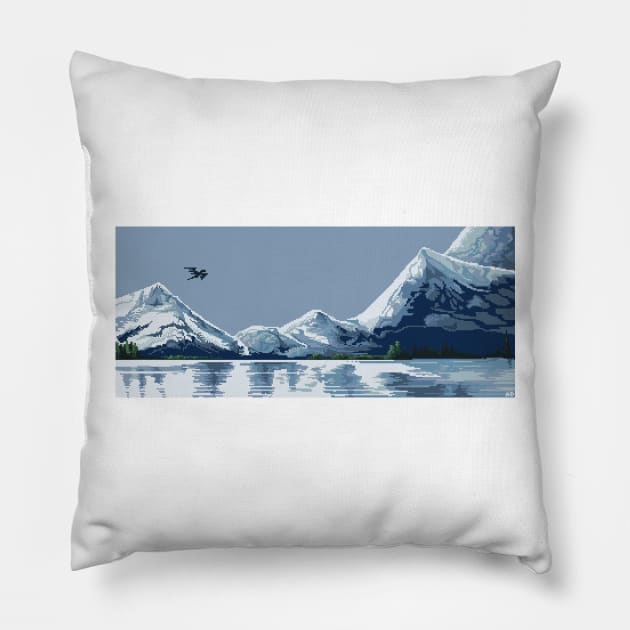 Pixel Mountain Pillow by Ashdoun