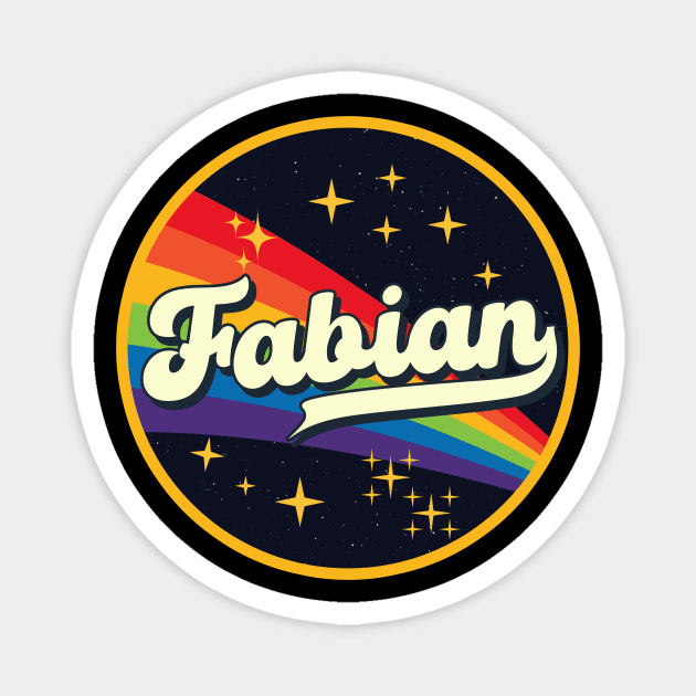 Fabian // Rainbow In Space Vintage Style Magnet by LMW Art