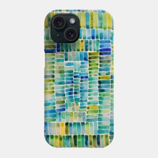 Watercolor abstract rectangles - blue and yellow Phone Case