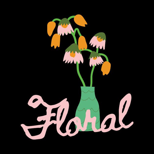 Floral flower vase illustration by Lemon Squeezy design 