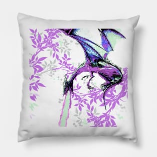 LEAF PURPLE TOILE DRAGON DAYS Pillow