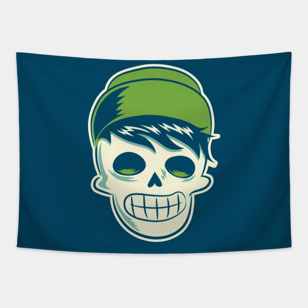 Hipster Skeleton with Beanie Tapestry by SLAG_Creative