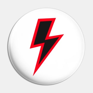 Black Lightning Bolt with Red Outline Pin