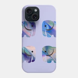 Swirly Paint Elephants Design Phone Case