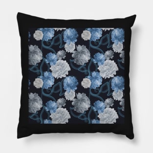 Blue Peonies #redbubble Pillow