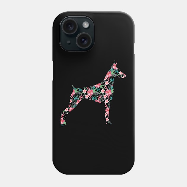 Floral doberman design. Perfect present for mother dad friend him or her Phone Case by SerenityByAlex