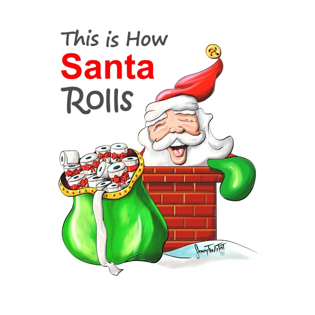 Santa Claus with Toilet Paper Gift V2 by SidneyTees