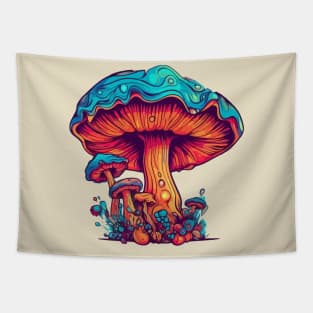 Psychedelic Mushroom Dream design Tapestry