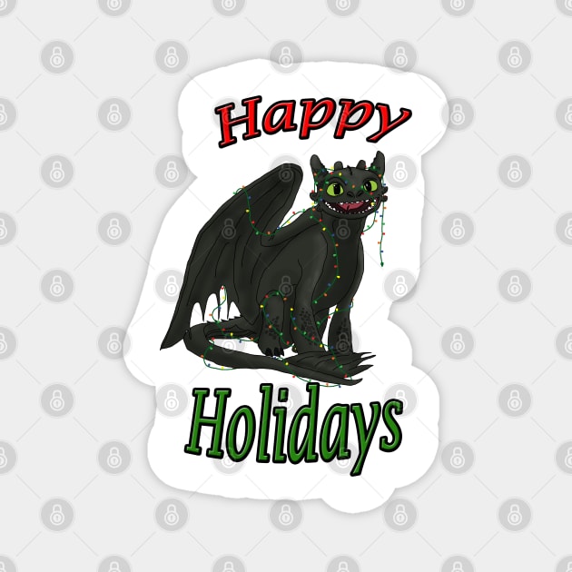 Toothless - Happy Holidays Magnet by tygerwolfe