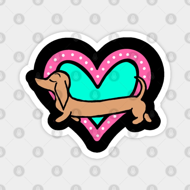 Sassy Sausage Dog Magnet by Mighty Fine Arts