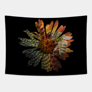 Flower with a bee, picture in picture Tapestry