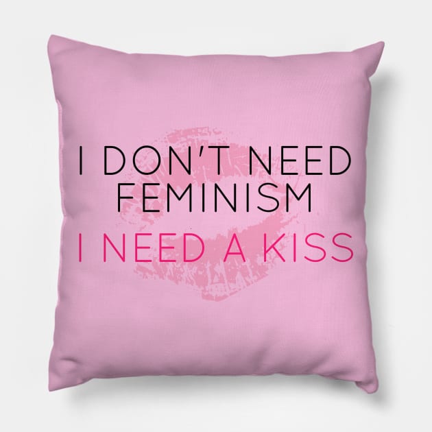 Feminism Kiss Off Pillow by TheDaintyTaurus