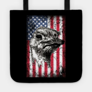 Patriotic Ostrich American Flag Tote