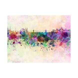 Budapest skyline in watercolor background T-Shirt