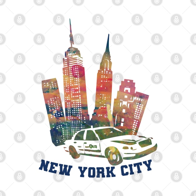 new york city taxi famous buildings empire state new york fifth avenue wall street time square by BoogieCreates