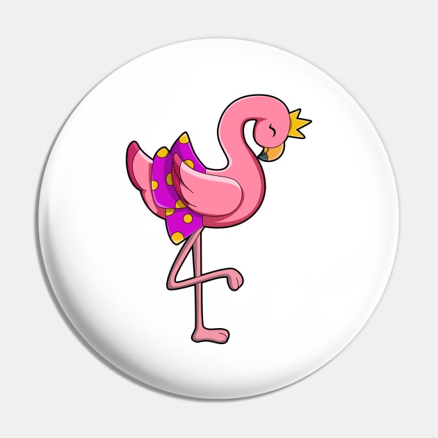 Flamingo with Crown & Skirt Pin by Markus Schnabel