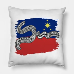 Philippine Flag Tribal line Art / Baybayin word NGA Pillow