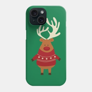 Rudolph Red Nosed Reindeer Teddy Bear in Ugly Christmas Sweaters Phone Case