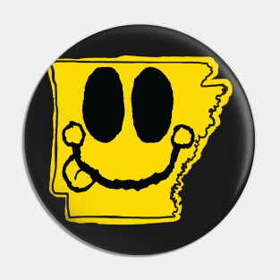 Arkansas Happy Face with tongue sticking out Pin