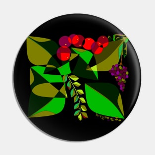 Leafs and Fruits, pomegranates, olives, grapes Pin