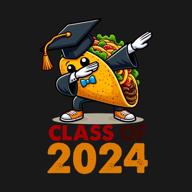 Class Of 2024 Cinco de Mayo Grad Dabbing Taco Graduation Funny by inksplashcreations