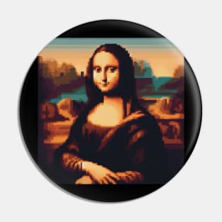 Pixelated Mona Lisa Pin