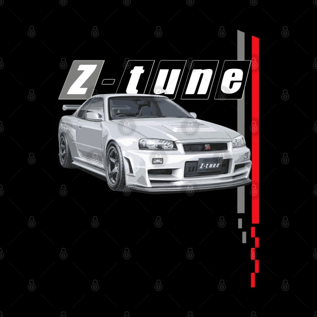 JDM CAR R34 V-SPEC II kyo z-tune GTR skyline silver nismo by cowtown_cowboy