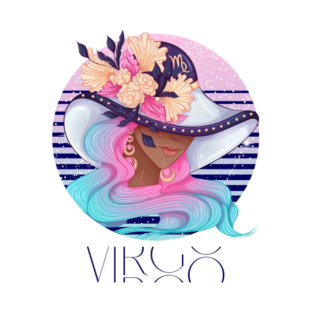 Virgo Zodiac Sign | Circle Beautiful Girl by Violete Designs