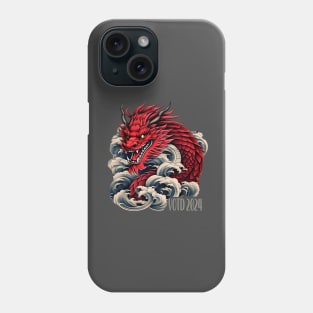 Dragon Chinese New Year 2024 with waves Phone Case