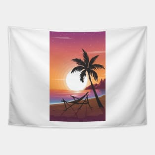 Sunset at the beach Tapestry